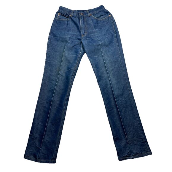 VINTAGE Guess Jeans Womens 28? Dark Blue High Rise Straight Denim Made in USA - Picture 1 of 12
